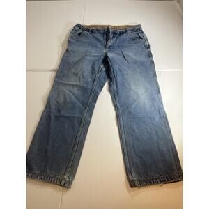 Duluth Jeans Men's 36x30 Relaxed Fit Straight Leg Blue Denim Work Wear Comfort